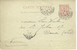 MONACO -==- Entier Postal -==- Carte Postale-==- Prince ALBERT 1er  --  10 C. Rouge ( Vert )    " 1901" - Postal Stationery
