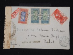 FRANCE - DAHOMEY - Env. De Djougou Pour Rabat En 1943 Avec Controle Et Griffe " Aprés Le Départ"  - à Voir - Lot P8596 - Cartas & Documentos