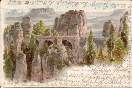 Bastei - Litho Basteibrücke - Bastei (sächs. Schweiz)