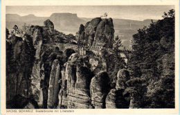 Bastei - S/w Basteibrücke Mit Lilienstein 3 - Bastei (sächs. Schweiz)