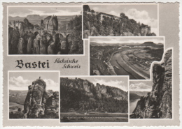 Bastei - S/w Mehrbildkarte 2 - Bastei (sächs. Schweiz)