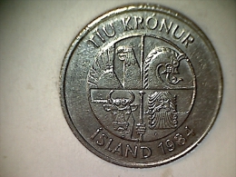 Islande 10 Kronur 1984 - Islanda