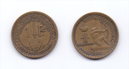 Monaco 1 Franc 1924 - 1922-1949 Luigi II