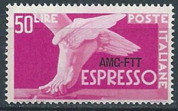 1952 TRIESTE A ESPRESSO 50 LIRE MNH ** - VA30-7 - Express Mail