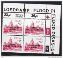 South Africa -1987 Natal Flood Relief Fund - Control Block - Ongebruikt