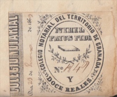 *E687 SPAIN ESPAÑA SEALLED PAPER SELLO 9. \"HABILITADO POR LA NACION\" BLACK T.I - Postage-Revenue Stamps