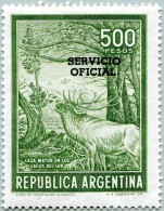 N° Yvert 421 (735) - Timbre D'Argentine (Servicio Oficial) (1965-1967) - MNH - Cerf De La Terre De Feu (JS) - Dienstmarken