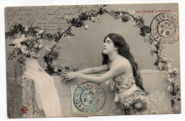 1904--carte Postale Avec Composition De Type Blanc 1c Et 5c- 7 Cachets COGNAC-16 Et Un Cachet BOURESSE-86 - 1900-29 Blanc