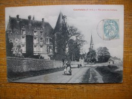 Carte Assez Rare , Courtalain Vue Prise Du Calvaire "" Carte Animée " - Courtalain