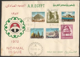 Egypt 1972 NORMAL ISSUE / REGULAR MAIL SET 6 STAMPS ON COVER A.R.EGYPT SELDOM SEEN ON SALES - Lettres & Documents