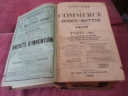 PARIS COMMERCE Didot Bottin Ambulance Apiculture Arme Horloger Ferblantier Automobile Mine Boulanger Meunier Industriel - Annuaires Téléphoniques