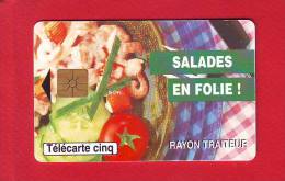 895 - Telecarte Cinq Unites 5 U Casino Salade En Folie Rayon Traiteur (Gn234) - 5 Unités