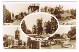 RB 1047 - Real Photo Multiview Postcard - Carfax - Punts - High Street Oxford Oxfordshire - Oxford