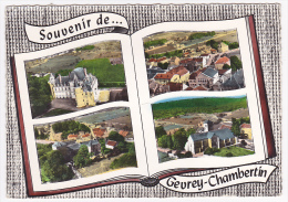 Livre Ouvert - Souvenir De Gevrey - Chambertin - Multivue 4 Vues (Château Brochon, Salle Des Fêtes, Eglise) 1963 - Gevrey Chambertin