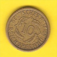 GERMANY  10 REICHSPFENNIG 1925 A (KM # 40) - 10 Renten- & 10 Reichspfennig