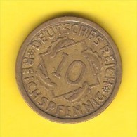 GERMANY  10 REICHSPFENNIG 1930 A (KM # 40) - 10 Rentenpfennig & 10 Reichspfennig