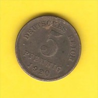 GERMANY  5 PFENNIG 1920 J (KM # 19) - 5 Rentenpfennig & 5 Reichspfennig