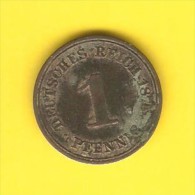 GERMANY  1 PFENNIG 1875 A (KM # 1) - 1 Pfennig