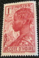 Ivory Coast 1936 Woman 1c - Mint - Unused Stamps