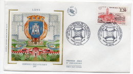 1987--enveloppe FDC "Soie" -Congrès Philatélique--LENS--blason--cachet  LENS--62 - 1980-1989