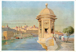 Malte - Malta - Illustrateurs - Valletta And The Isola Watch Tower - Illustrateur A. Identifier - Grand Format - état - Malte