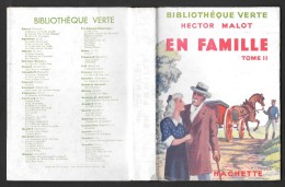 Bibl. VERTE : En Famille (tome II) //Hector Malot - Septembre 1949 - Bibliotheque Verte