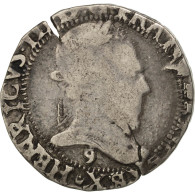 Monnaie, France, 1/2 Franc, 1587, Rennes, TB, Argent, Sombart:4716 - 1574-1589 Enrique III