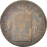 Monnaie, France, Sol Aux Balances Françoise, Sol, 1793, Strasbourg, TB, Bronze - Other & Unclassified