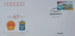 WJ2015-8 CHINA-SWEDEN Diplomatic COMM.COVER - Lettres & Documents