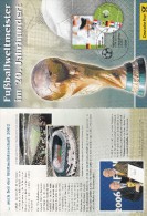 Germania - Folder Di 6 Pagg. E 2 Valori Mondiali Di Calcio Korea 2002 - 2002 – Corea Del Sud / Giappone