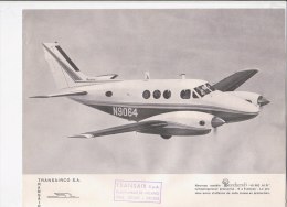 C1839 - AVIAZIONE - FOTOGRAFIA CON SCHEDA CARATTERISTICHE TRANSAIR  - AEREI BEECHCRAFT MOD.KING AIR - Spaccati