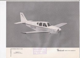 C1841 - AVIAZIONE - FOTOGRAFIA CON SCHEDA CARATTERISTICHE TRANSAIR  - AEREI BEECHCRAFT MOD. B 33 DEBONAIR - Spaccati