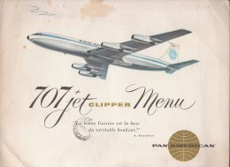 C1859 - AVIAZIONE - MENU´ PAN AMERICAN - 707 JET CLIPPER - CIRCOLATO - Menükarten