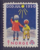 NORGE/NORWAY :1950: Vignette/Cinderella : CHRISTMAS,NOËL,JULPOST,BIENFAISANCE,CHARITY,HEALTH,T.B.C.,CHILD,ENFANT,STAR - Service