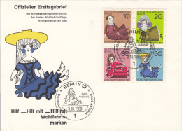 CHILDRENS, DOLLSS, COVER FDC, 1968, GERMANY - Poupées