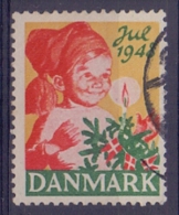 DANMARK:1948:Vignette/Cinderella-Travelled:CHRISTMAS,NOËL,JULPOST,BIENFAISANCE,CHARITY,HEALTH,T.B.C.,CHILD,ENFANT,CANDLE - Officials