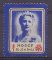NORGE/NORWAY :1952: Vignette/Cinderella : CHRISTMAS,NOËL,JULPOST, BIENFAISANCE,CHARITY,QUEEN ... , - Dienstzegels