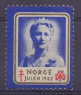 NORGE/NORWAY :1952: Vignette/Cinderella : CHRISTMAS,NOËL,JULPOST, BIENFAISANCE,CHARITY,QUEEN ... , - Oficiales