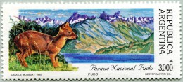 N° Yvert 1734 - Timbre D'Argentine (1990) - MNH - Parc National Puelo Et Cervidé (JS) (1) - Unused Stamps