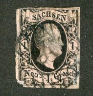 G-12743  Saxony 1851- Michel #4 (o) Fault- Offers Welcome! - Saxony