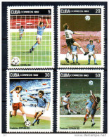 CUBA, 1982, World Cup Football,  FOOTBALL YVERT N°2386/89 NEUF MNH, (**) - Neufs