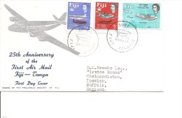 Fiji -Avions ( FDC De 1964 Voyagé Vers La Grande-Bretagne à Voir) - Fidji (...-1970)