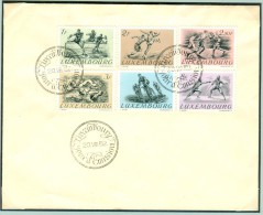 LUXEMBURG Olympic Games Helsinki 1952 Complete Set On Cover With First Day Cancel - Sommer 1952: Helsinki
