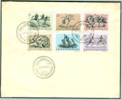 LUXEMBURG Olympic Games Helsinki 1952 Complete Set On Cover With First Day Cancel - Verano 1952: Helsinki