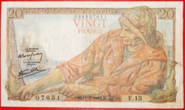 * WAR ISSUE (1939-1945): FRANCE ★ 20 FRANCS 1942! ATTRACTIVE CONDITION! LOW START ★ NO RESERVE! - 20 F 1942-1950 ''Pêcheur''