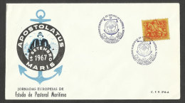 Portugal Cachet Commémoratif Pastorale Maritime Carcavelos Religion Catholicisme 1967 Maritime Pastoral Event Pmk - Maschinenstempel (Werbestempel)