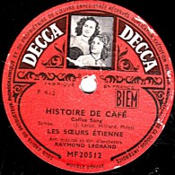 78 Trs 25 Cm état B - LES SOEURS ETIENNE - HISTOIRE DE CAFE - QUI SAIT... QUI SAIT... QUI SAIT... - 78 T - Disques Pour Gramophone