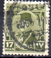 EGYPT 1944 King Farouk  - 17m  - Olive FU - Used Stamps