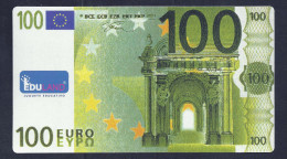 100 EURO POLYMER Note "EDULAND, Typ A" Billet Scolaire, Training, EURO Size, RRRRR, UNC, - Altri & Non Classificati