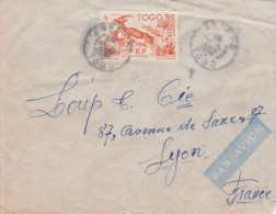 Yvert  250 Seul TOGO Sur Lettre Avion ANEHO 16/4/1952  Passe Lomé - Storia Postale